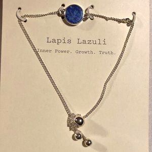 A New Day Target Lapis Lazuli Silver Plated Adjustable Bracelet New Never Worn